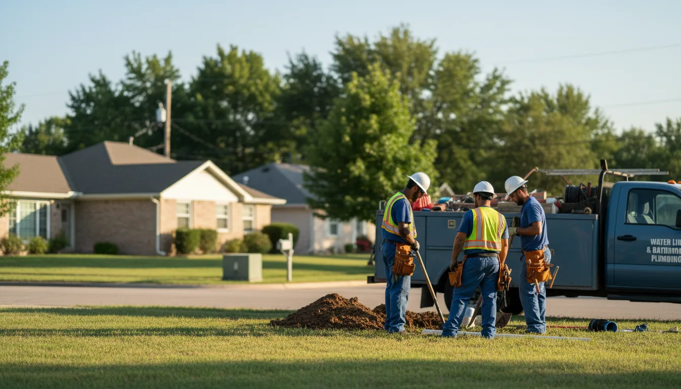 Residential water line and bathroom plumbing service in Charlottesville, IN